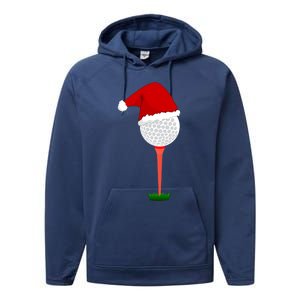 Funny Golfing Christmas Holiday Golf Ball Performance Fleece Hoodie