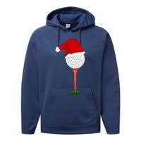 Funny Golfing Christmas Holiday Golf Ball Performance Fleece Hoodie