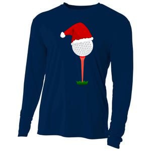 Funny Golfing Christmas Holiday Golf Ball Cooling Performance Long Sleeve Crew