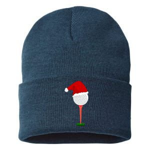 Funny Golfing Christmas Holiday Golf Ball Sustainable Knit Beanie