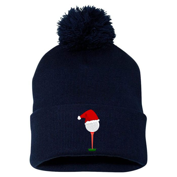 Funny Golfing Christmas Holiday Golf Ball Pom Pom 12in Knit Beanie