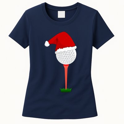 Funny Golfing Christmas Holiday Golf Ball Womens T-Shirt
