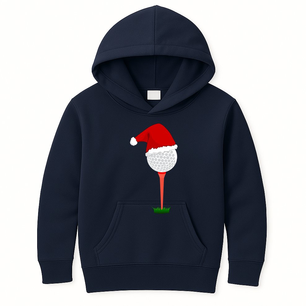 Funny Golfing Christmas Holiday Golf Ball Kids Hoodie