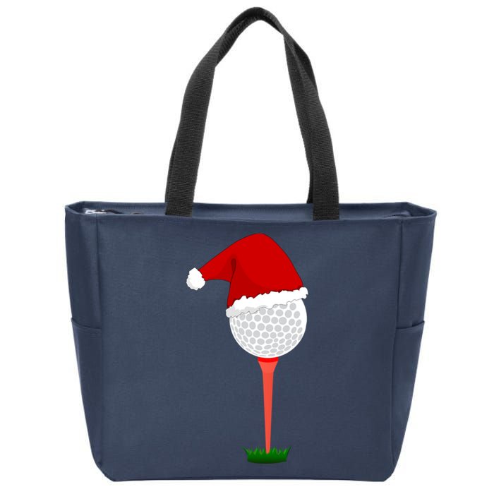 Funny Golfing Christmas Holiday Golf Ball Zip Tote Bag