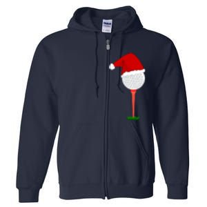 Funny Golfing Christmas Holiday Golf Ball Full Zip Hoodie