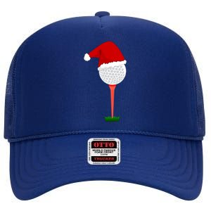 Funny Golfing Christmas Holiday Golf Ball High Crown Mesh Back Trucker Hat