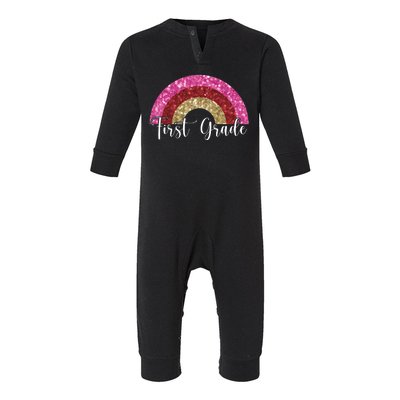 First Grade Cute Rainbow Back To School Infant Fleece One Piece