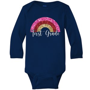 First Grade Cute Rainbow Back To School Baby Long Sleeve Bodysuit