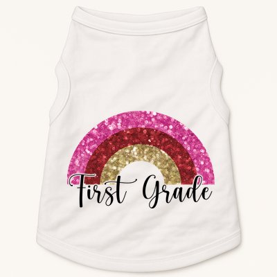 First Grade Cute Rainbow Back To School Doggie Tank