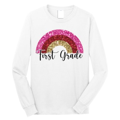First Grade Cute Rainbow Back To School Long Sleeve Shirt