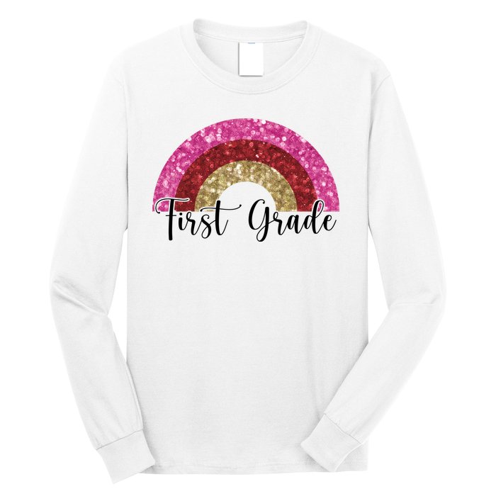 First Grade Cute Rainbow Back To School Long Sleeve Shirt