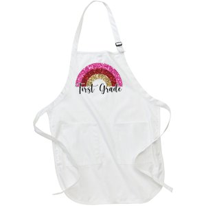 First Grade Cute Rainbow Back To School Full-Length Apron With Pockets