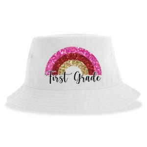 First Grade Cute Rainbow Back To School Sustainable Bucket Hat