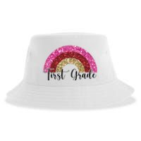 First Grade Cute Rainbow Back To School Sustainable Bucket Hat