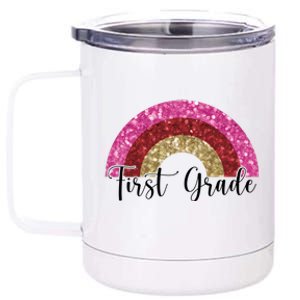 First Grade Cute Rainbow Back To School 12 oz Stainless Steel Tumbler Cup