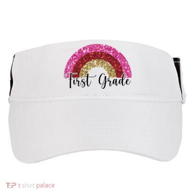 First Grade Cute Rainbow Back To School Adult Drive Performance Visor