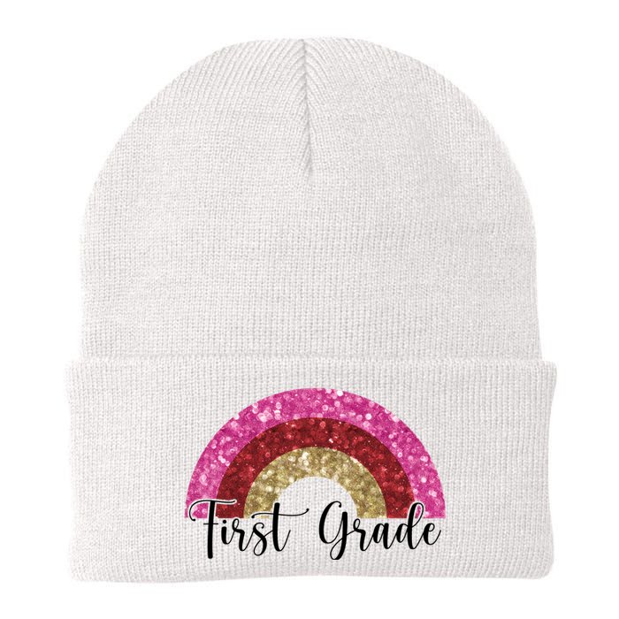 First Grade Cute Rainbow Back To School Knit Cap Winter Beanie