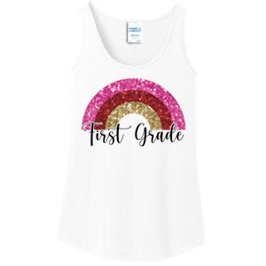 First Grade Cute Rainbow Back To School Ladies Essential Tank