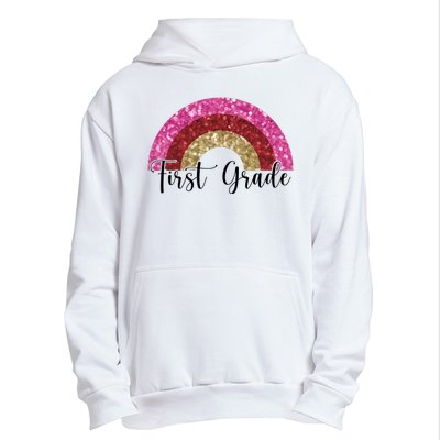 First Grade Cute Rainbow Back To School Urban Pullover Hoodie