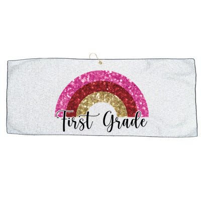 First Grade Cute Rainbow Back To School Large Microfiber Waffle Golf Towel