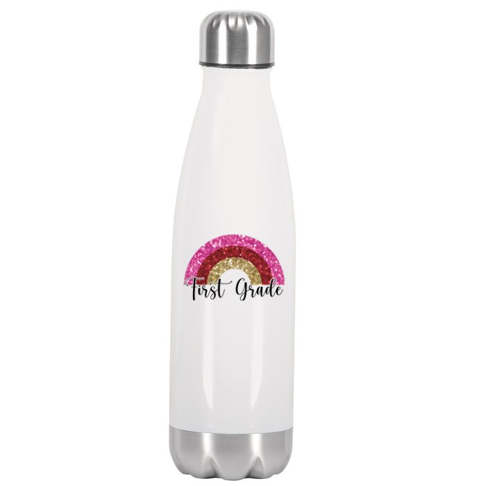 First Grade Cute Rainbow Back To School Stainless Steel Insulated Water Bottle