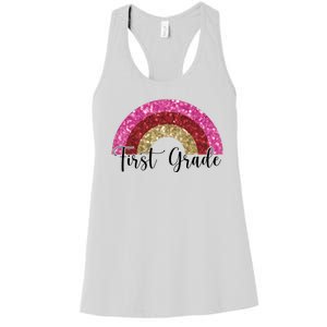 First Grade Cute Rainbow Back To School Women's Racerback Tank