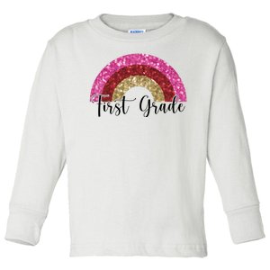 First Grade Cute Rainbow Back To School Toddler Long Sleeve Shirt