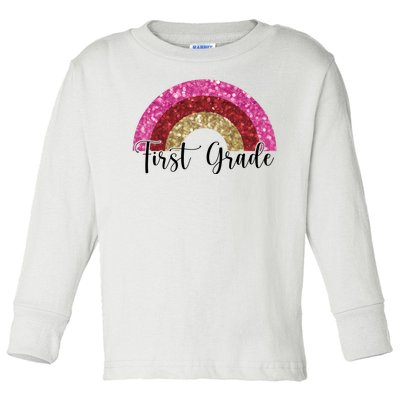 First Grade Cute Rainbow Back To School Toddler Long Sleeve Shirt