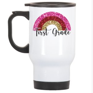 First Grade Cute Rainbow Back To School Stainless Steel Travel Mug