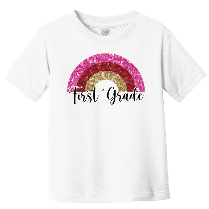 First Grade Cute Rainbow Back To School Toddler T-Shirt