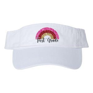 First Grade Cute Rainbow Back To School Valucap Bio-Washed Visor