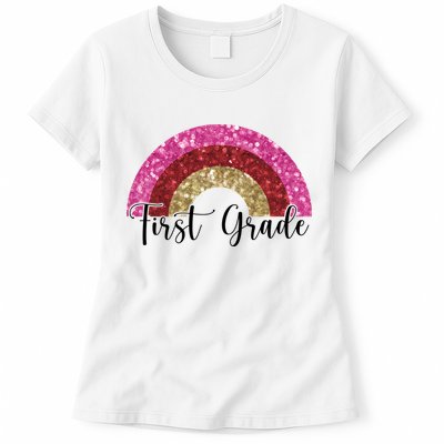 First Grade Cute Rainbow Back To School Womens T-Shirt