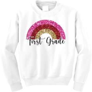 First Grade Cute Rainbow Back To School Kids Sweatshirt