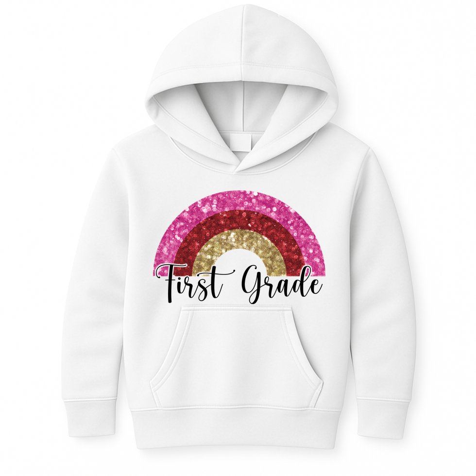 First Grade Cute Rainbow Back To School Kids Hoodie