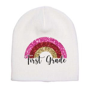 First Grade Cute Rainbow Back To School Short Acrylic Beanie