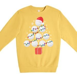 Funny Golfing Christmas Tree Christmas Golf Ball Golfer Funny Gift Premium Crewneck Sweatshirt