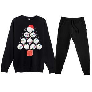 Funny Golfing Christmas Tree Christmas Golf Ball Golfer Funny Gift Premium Crewneck Sweatsuit Set