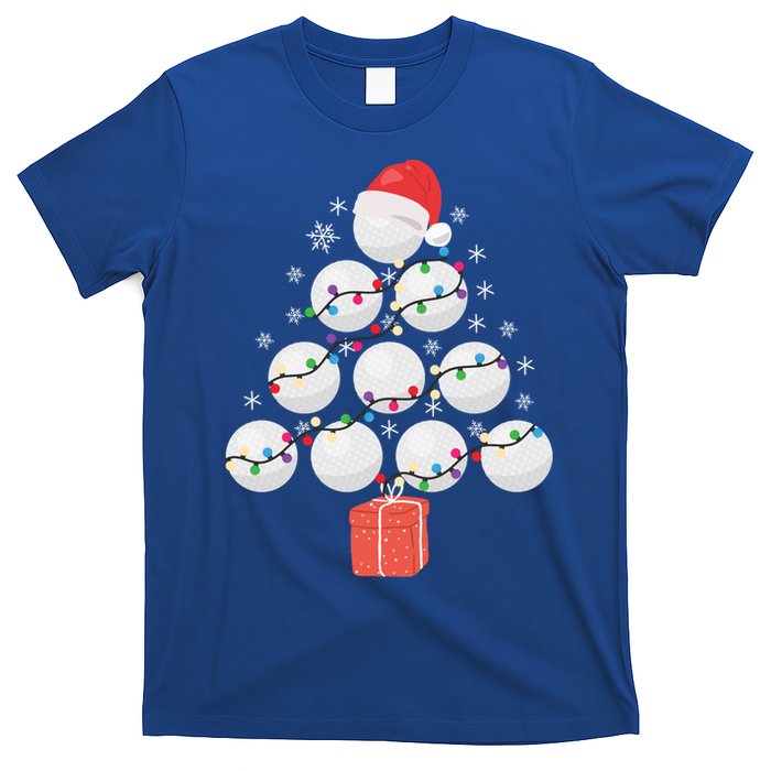 Funny Golfing Christmas Tree Christmas Golf Ball Golfer Funny Gift T-Shirt