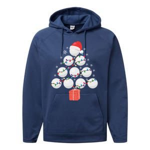 Funny Golfing Christmas Tree Christmas Golf Ball Golfer Funny Gift Performance Fleece Hoodie