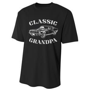 Funny Grandpa Classic Car Graphic Performance Sprint T-Shirt