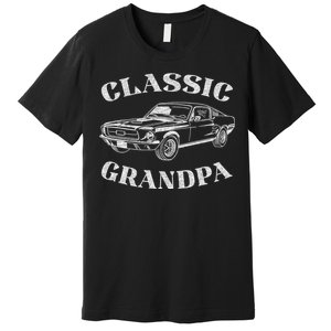 Funny Grandpa Classic Car Graphic Premium T-Shirt