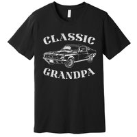 Funny Grandpa Classic Car Graphic Premium T-Shirt