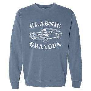 Funny Grandpa Classic Car Graphic Garment-Dyed Sweatshirt