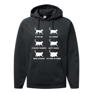 Funny Gift Cats Meme Chonk Cat Chart Performance Fleece Hoodie