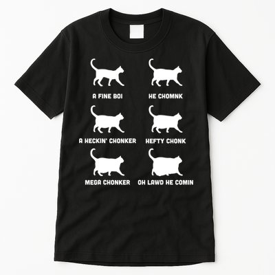 Funny Gift Cats Meme Chonk Cat Chart Tall T-Shirt