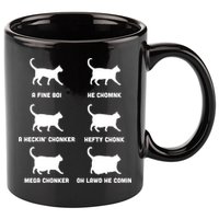 Funny Gift Cats Meme Chonk Cat Chart 11oz C Handle Ceramic Mug