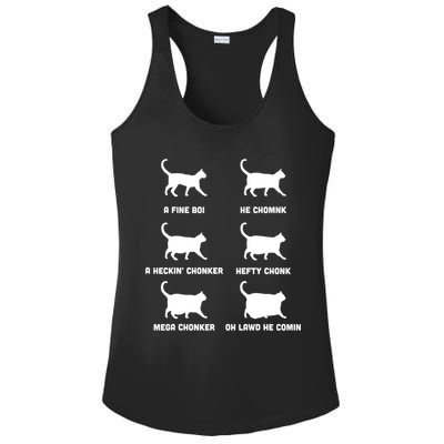 Funny Gift Cats Meme Chonk Cat Chart Ladies PosiCharge Competitor Racerback Tank