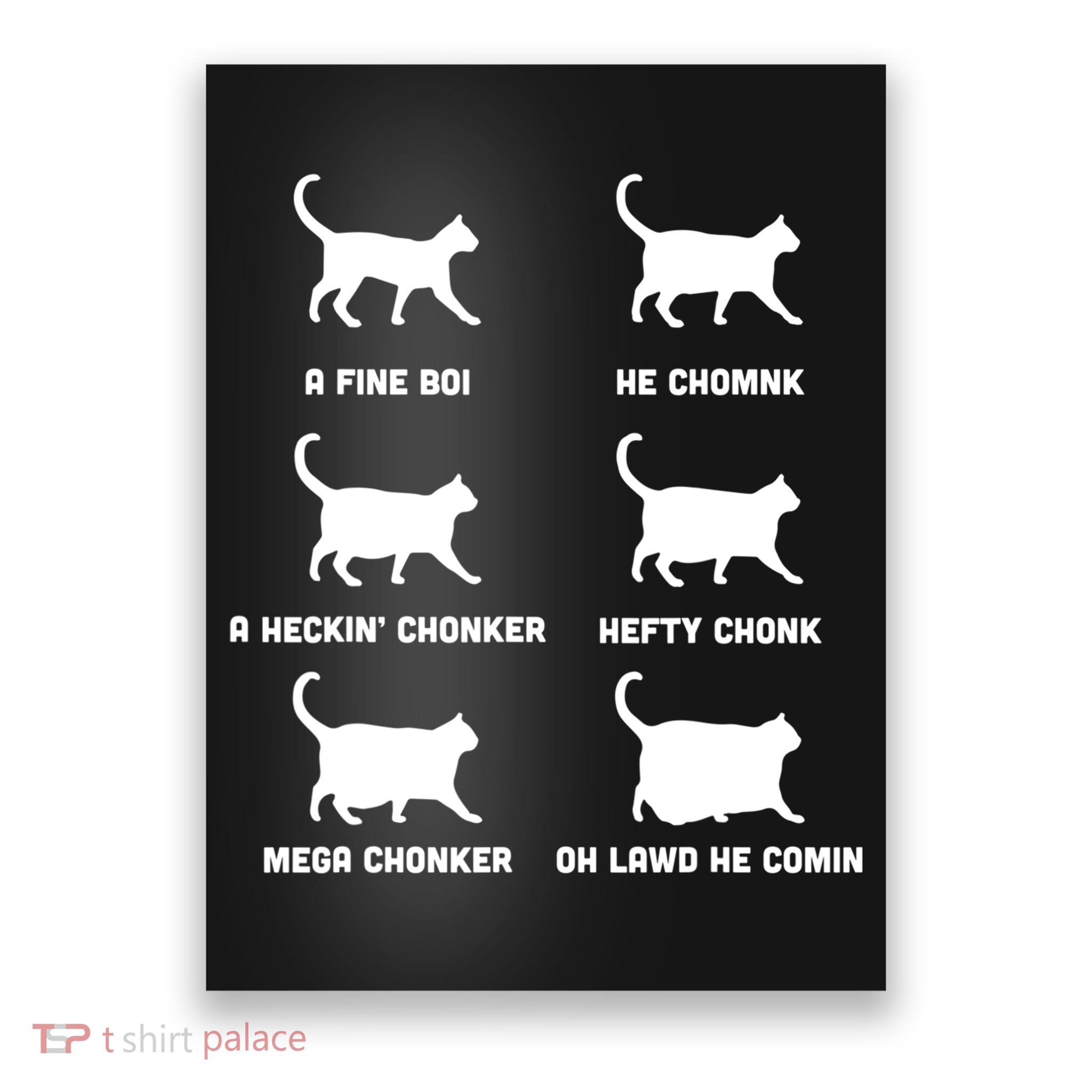 Funny Gift Cats Meme Chonk Cat Chart Poster