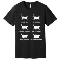 Funny Gift Cats Meme Chonk Cat Chart Premium T-Shirt