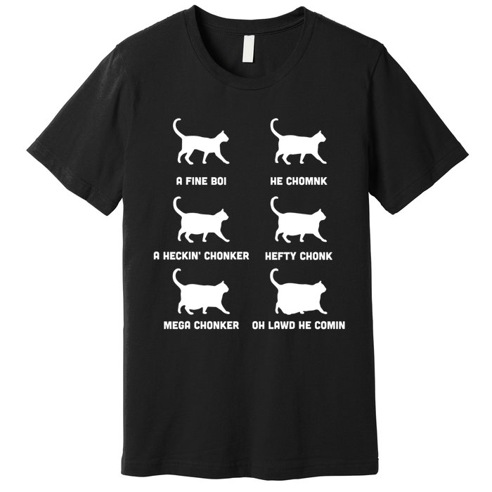 Funny Gift Cats Meme Chonk Cat Chart Premium T-Shirt